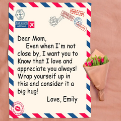 Mothers Day Gifts - Personalized Custom Blanket - Letter to Mom