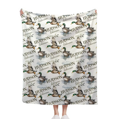 Personalized Mallard Duck Boy, Girl Name Blanket