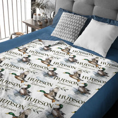 Personalized Mallard Duck Boy, Girl Name Blanket