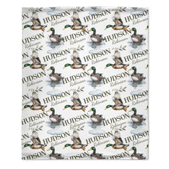 Personalized Mallard Duck Boy, Girl Name Blanket