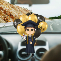 Personalized Balloons Graduation Boy Happily Ornament - Ability to Customize Photos