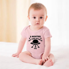 Cute Spaceship Baby Onesie - Three Months On This World