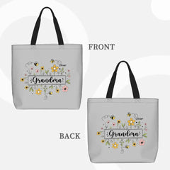 Family Personalized Garden Bees Zippered Bag For Grandma