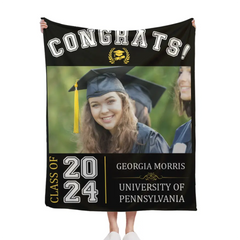 Graduation Celebration - Graduation Gift - Personalized Custom Photo Blanket