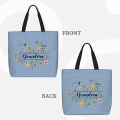 Family Personalized Garden Bees Zippered Bag For Grandma