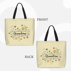 Family Personalized Garden Bees Zippered Bag For Grandma