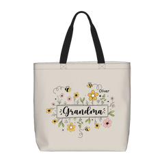 Family Personalized Garden Bees Zippered Bag For Grandma