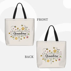 Family Personalized Garden Bees Zippered Bag For Grandma