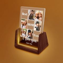 Personalized Frame with LED -Valentines Day Gifts for Mom, Custom 6 Photos