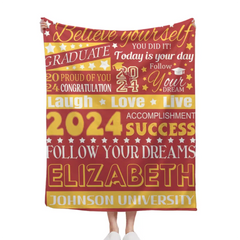 Personalized Graduation Blanket, Custom Year Name School - Follow Your Dream