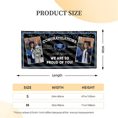 Personalized Class of 2024 Graduation Banner - Custom 2 Photos, Unique Graduation Gift