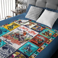 Personalized Dirt Bikes Blanket for Boys Kids Teens - Just a Boy Who Loves Dirt Bikes