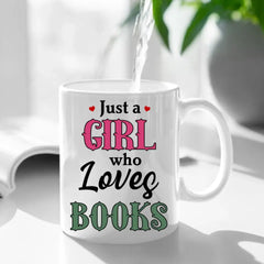 Custom Photo A Girl Loves Books - Gift For Book Lovers, Girls, Women, Yourself - Personalized Mug