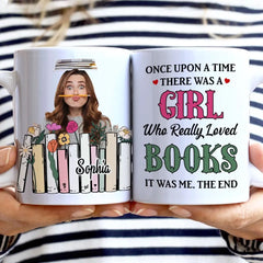 Custom Photo A Girl Loves Books - Gift For Book Lovers, Girls, Women, Yourself - Personalized Mug