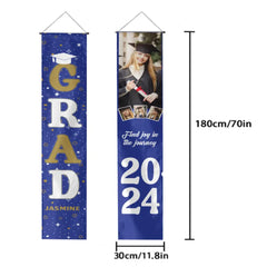 Personalized Custom 4 Photo Graduation Door Banner Party Decorations