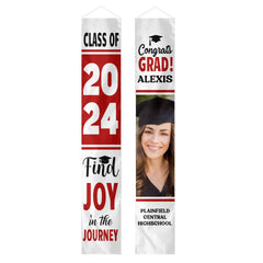 Personalized White Graduation Door Banner - Find Joy In The Journey