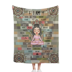 I Am Fearless - Personalized Custom Blanket - Gift For Yoga Lovers