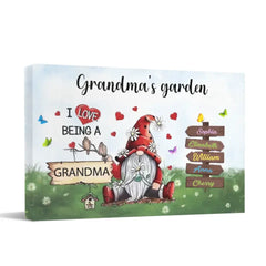 Love Being A Grandma - Family Personalized Custom Horizontal Canvas