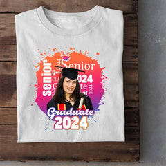 Personalized Graduate Photo Shirt - Multi Color Background