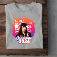 Personalized Graduate Photo Shirt - Multi Color Background