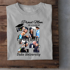 Personalized Graduation T-Shirt - Customized Name, Year and  4 Photos, Gift for Graduates