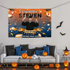 Custom Photo Congrats Class Of 2024 Graduation Backdrop Banner