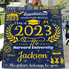 Personalized Medal Congratulations Graduation Blanket