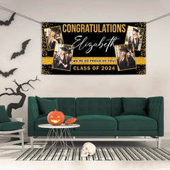 Custom Photo Colorful Congrats Class 2024 Banner- Graduation Party Decorations