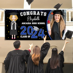 Glitter and Star Styles Congratulations Class Of 2024, Custom Photo