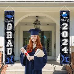 Custom Congrats Grad With Photo 3 Piece Set Graduation Banner, Graduation Gift