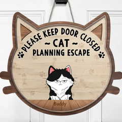 Cat Lovers - Cat Plan Escape - Personalized Custom Wood Signs