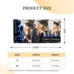 Congratulations Class Of 2024 - Personalized Three Photo Graduation Banner