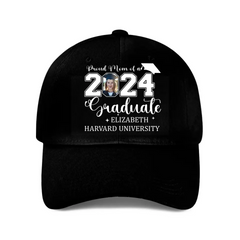 Personalized Proud Mom Dad Of A 2024 Graduate Baseball Cap - Custom Photo