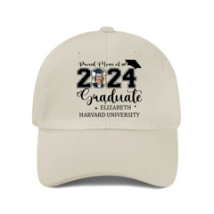 Personalized Proud Mom Dad Of A 2024 Graduate Baseball Cap - Custom Photo