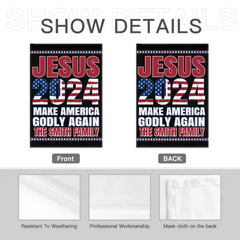 Jesus 2024 Make America Godly Again Garden Flag, Believers of God Faith