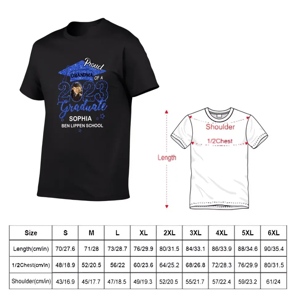 Custom Proud With Glitter Star Graduation Cap Photo Shirts, Graduation Gift - Joliny