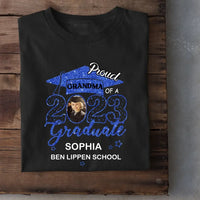 Custom Proud With Glitter Star Graduation Cap Photo Shirts, Graduation Gift - Joliny