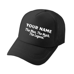 Man Myth Legend, Name Customized Baseball Cap Mesh Cap