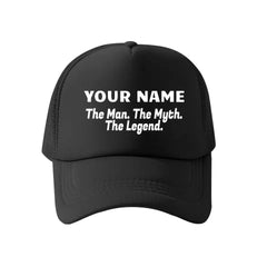 Man Myth Legend, Name Customized Baseball Cap Mesh Cap