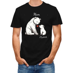 Customized bear children's cotton T-shirt with personalized name