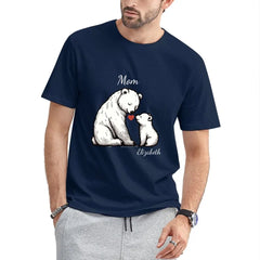 Customized bear children's cotton T-shirt with personalized name