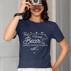 This mama bear prints her heart on clothing - Family Personalized Unisex T-Shirt, Gift for Mom