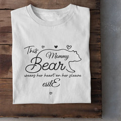 This mama bear prints her heart on clothing - Family Personalized Unisex T-Shirt, Gift for Mom