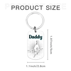 Gift For Dad - Be Safe Kids Holding Hands Stainless Steel Keychain