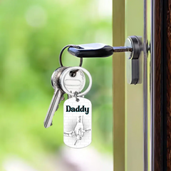 Gift For Dad - Be Safe Kids Holding Hands Stainless Steel Keychain