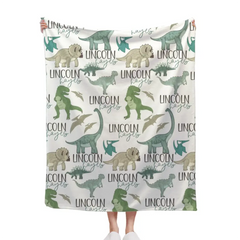 Free shipping✈️Personalized Dinosaur Park Name Blanket