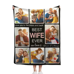 Free shipping✈️Personalized Family Blankets with Picture to Best Dad Mom Grands Ever