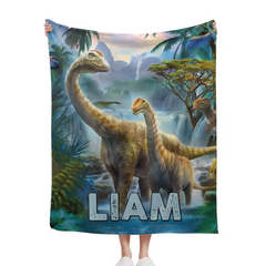 Free shipping✈️Jurassic Dinosaur - Personalized Name Blanket for Kids