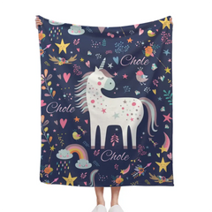 Free shipping✈️Gift For Granddaughter - Personalized Unicorn Name Custom Blanket