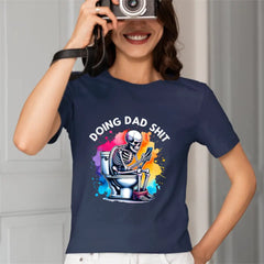 Funny Skeleton Toilet Sublimation Design, Trendy Father's Day T-Shirt